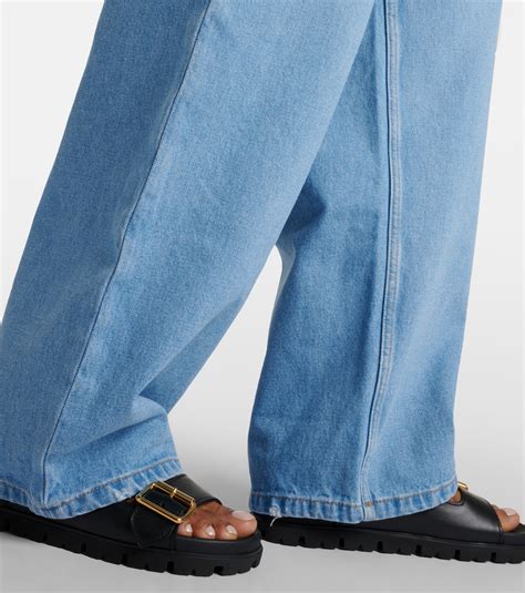 prada slim fit jeans|Prada wide leg jeans.